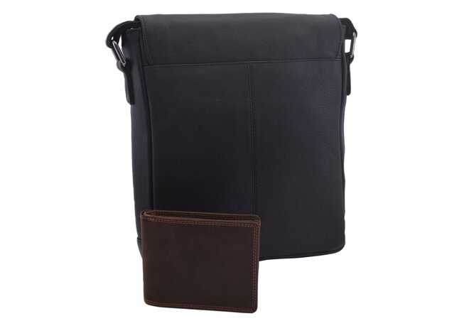 Pánské kožené crossbody černá nappa 250853