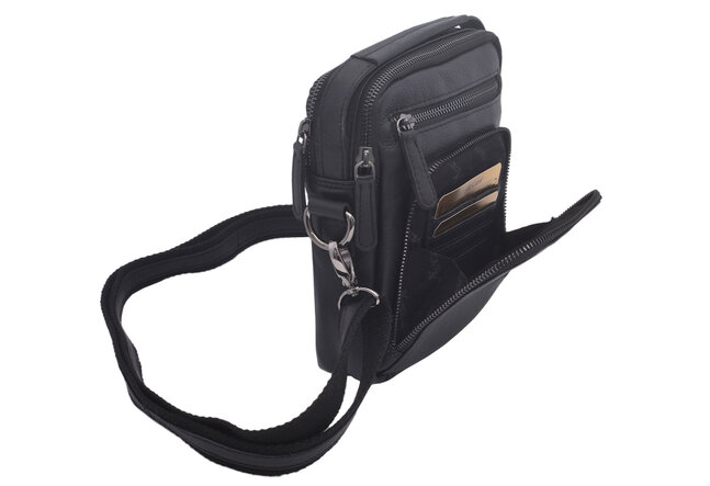 Pánské kožené crossbody černá nappa 250904