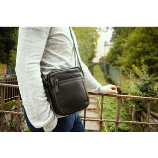 Pánské kožené crossbody černá nappa V 250587