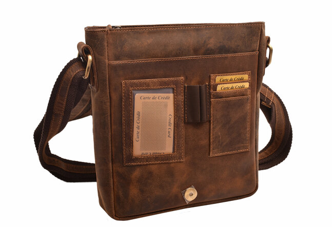 Pánské kožené crossbody tan hunter 250836