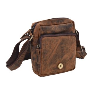 Pánské kožené crossbody tmavěhnědý hunter embos medvěd 250591