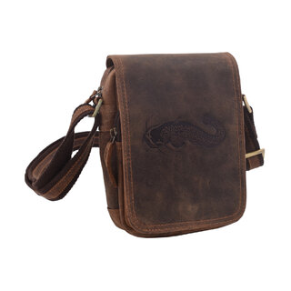 Pánské kožené crossbody tmavěhnědý hunter embos sumec 250591