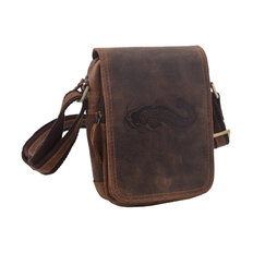 Pánské kožené crossbody tmavěhnědý hunter embos sumec 250591