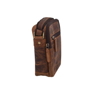 Pánské kožené crossbody tmavěhnědý hunter V 250588