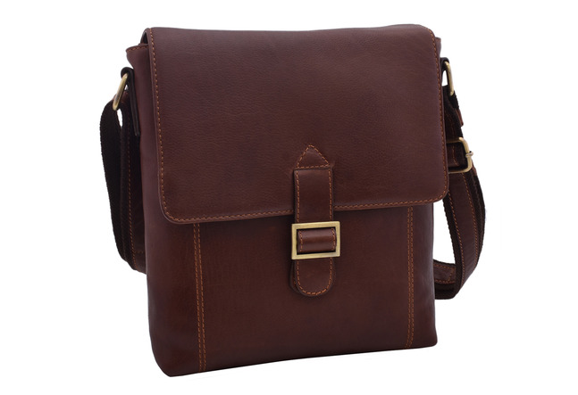 Pánské kožené crossbody tmavěhnědý vintage 370103