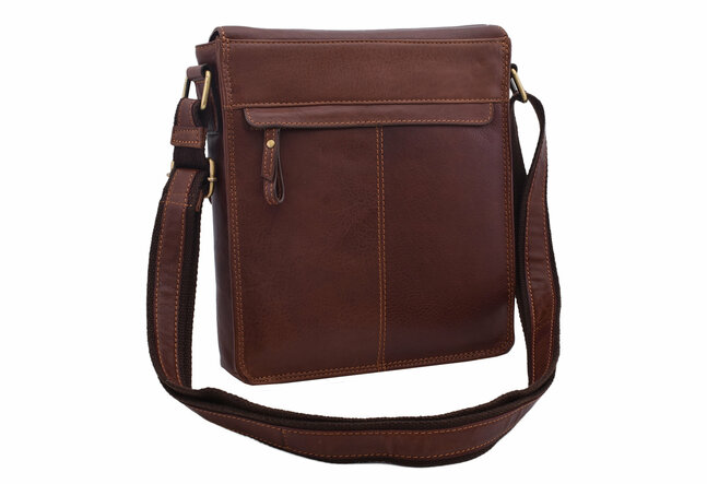 Pánské kožené crossbody tmavěhnědý vintage 370103
