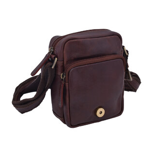 Pánské kožené crossbody tmavěhnědý vintage 370591