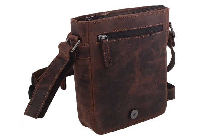 Pánské kožené crossbody tmevěhnědý hunter 250906