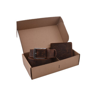 Rybářský dárkový set štika s udicí 320 - pánská peněženka 2911908-29 a pánský opasek 747